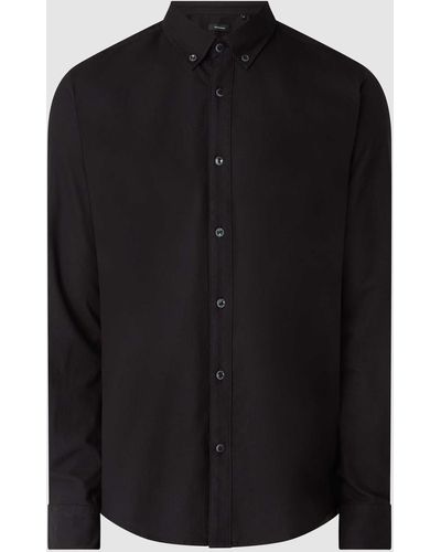 Matíníque Regular Fit Business-Hemd aus Oxford Modell 'Jude' - Schwarz
