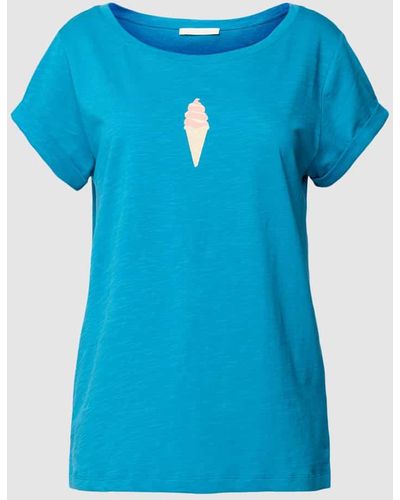 Edc By Esprit T-Shirt mit Motiv-Print - Blau