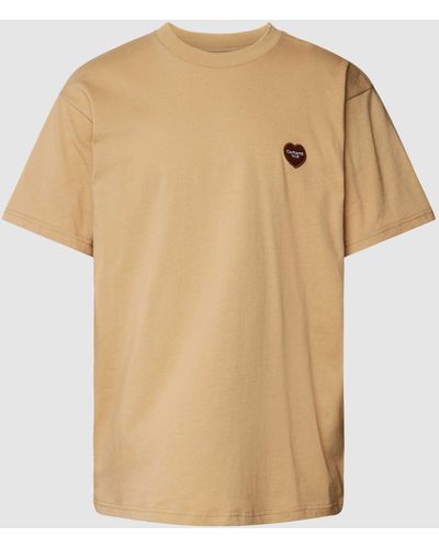 Carhartt T-Shirt aus Baumwolle mit Label-Detail - Natur