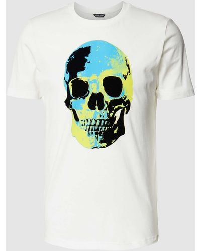 Antony Morato T-shirt Met Motiefprint - Blauw
