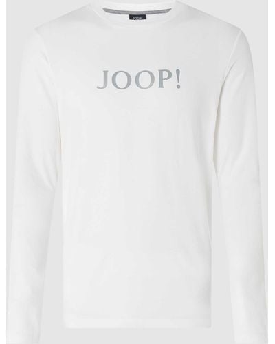 Joop! Shirt Met Lange Mouwen En Logo - Wit
