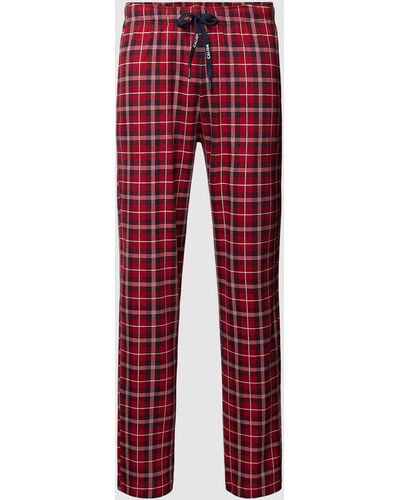 CALIDA Pyjama-Hose mit Tartan-Karo - Rot