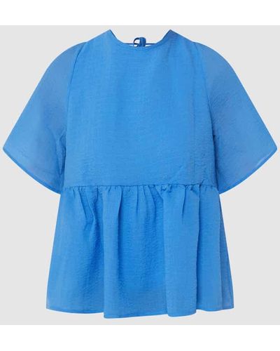 Modström Blusenshirt mit Schößchen Modell 'Payton' - Blau