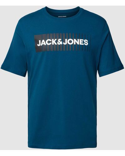 Jack & Jones T-shirt Met Labelprint - Blauw
