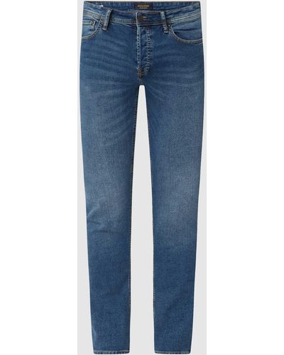 Jack & Jones Slim Fit Jeans Met Stretch, Model 'glenn' - Blauw