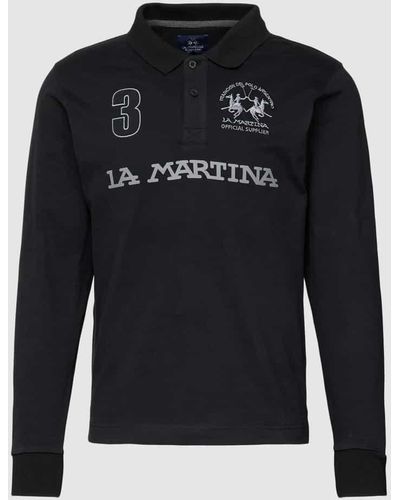 La Martina Poloshirt mit langen Ärmeln - Schwarz
