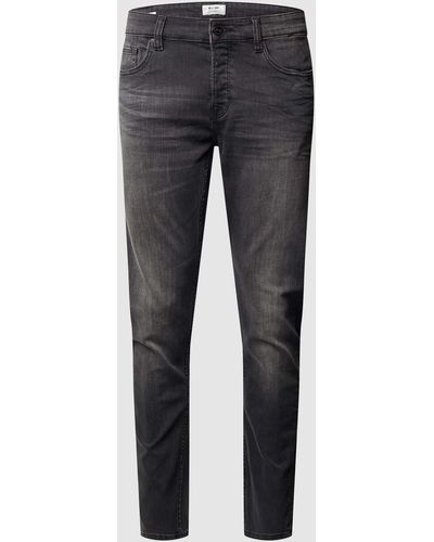 Only & Sons Stone-washed Slim Fit Jeans - Zwart