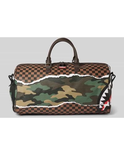 Sprayground Duffle Bag mit Camouflage-Muster Modell 'TEAR IT UP' - Braun