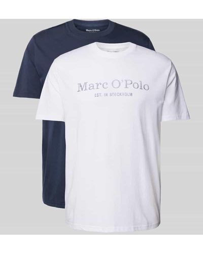 Marc O' Polo T-Shirt mit Label-Schriftzug - Blau