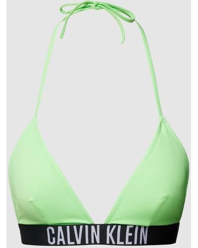 Calvin Klein Bikini-Oberteil mit elastischem Logo-Bund Modell 'INTENSE POWER' - Grün