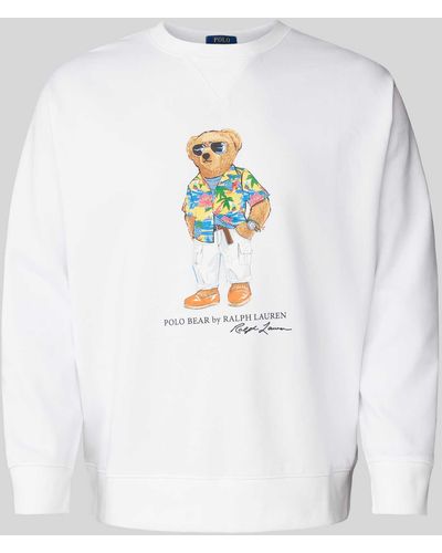 Ralph Lauren Plus Size Sweatshirt Met Labelprint - Wit