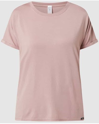 SKINY T-Shirt aus Viskose-Elasthan-Mix Modell 'Every Night In' - Pink