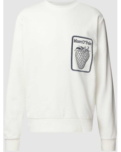 Marc O' Polo Sweatshirt Met Labelprint - Wit