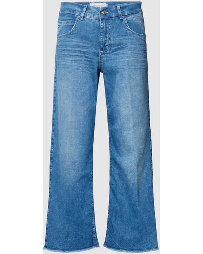 ANGELS Jeans mit verkürztem Schnitt Modell 'Linn Fringe' - Blau