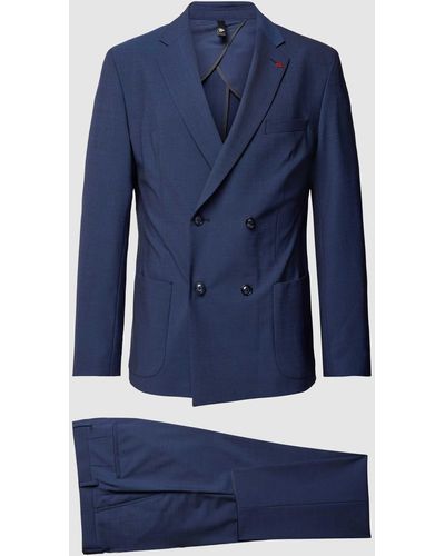 Roy Robson Slim Fit Anzug mit Strukturmuster - Blau