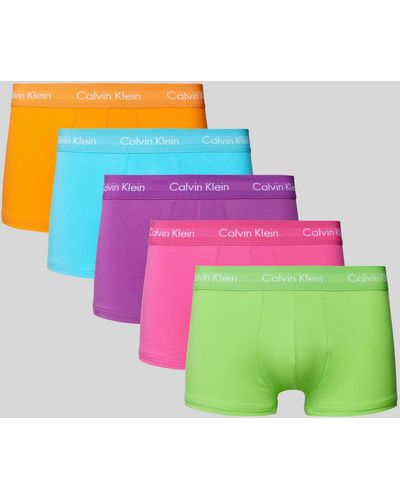 Calvin Klein Trunks mit elastischem Logo-Bund im 5er-Pack - Gelb