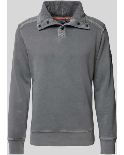 Wellensteyn Sweatshirt mit Label-Patch - Grau