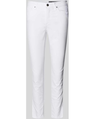 Armani Exchange Super Skinny Fit Jeans Met Knoopsluiting - Wit