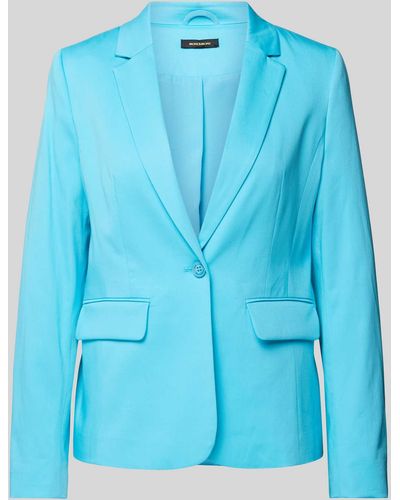 MORE&MORE Slim Fit Blazer Met Reverskraag - Blauw