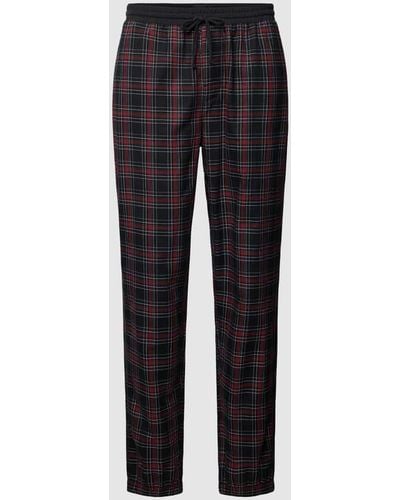 BOSS Pyjama-Hose mit Tartan-Karo und elastischem Bund - Schwarz