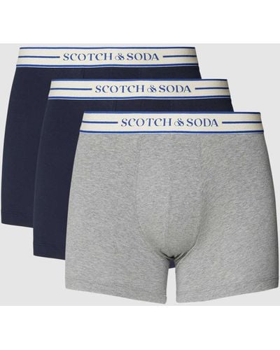 Scotch & Soda Trunks mit Label-Detail im 3er-Pack - Grau