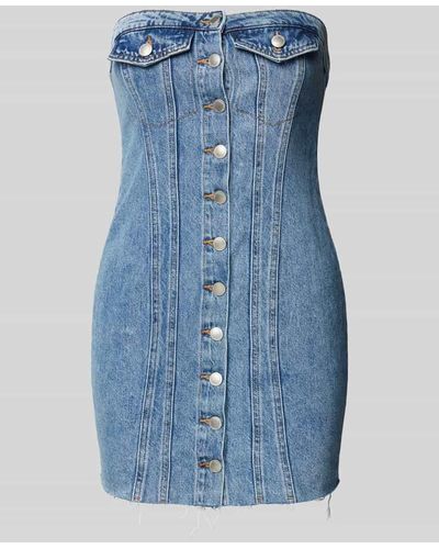 ONLY Jeanskleid mit Brusttaschen Modell 'JASMINE' - Blau