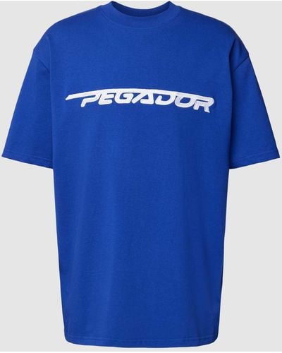 PEGADOR Oversized T-shirt Met Labelstitching - Blauw