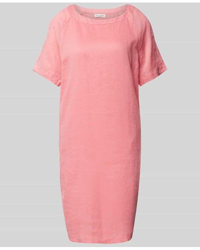 Marc O' Polo Knielanges Kleid mit Rundhalsausschnitt - Pink