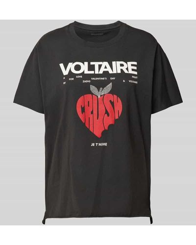 Zadig & Voltaire T-Shirt mit Label- und Statement-Print Modell 'TOMMER' - Schwarz