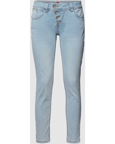 Buena Vista Jeans Met Labeldetails - Blauw