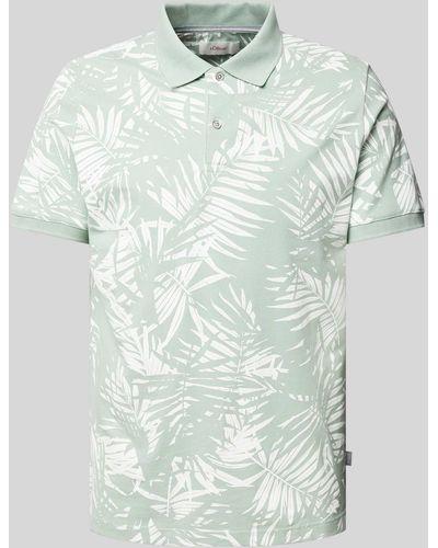 S.oliver Slim Fit Poloshirt mit Label-Detail - Grün
