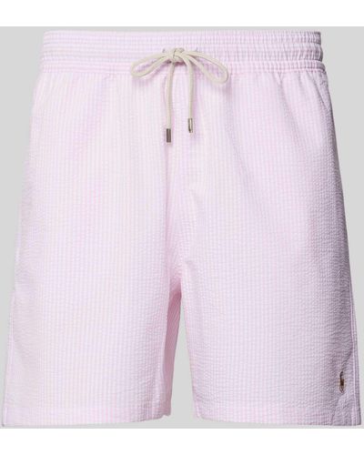 Polo Ralph Lauren Badehose mit Streifenmuster Modell 'TRAVELER' - Pink
