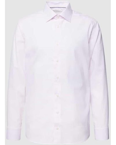 Eton Business-Hemd mit Strukturmuster - Weiß