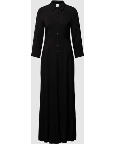 Y.A.S Maxi-jurk Met Knoopsluiting - Zwart