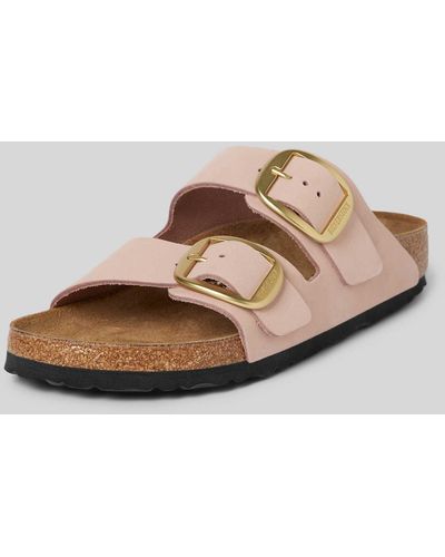 Birkenstock Sandalen aus Leder mit Dornschließe Modell 'Arizona' - Natur