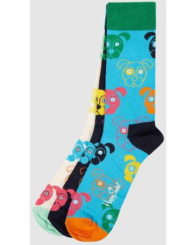 Happy Socks Socken mit Stretch-Anteil im 3er-Pack - Schwarz