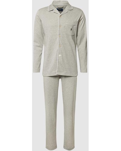 Polo Ralph Lauren Pyjama Met Reverskraag - Naturel