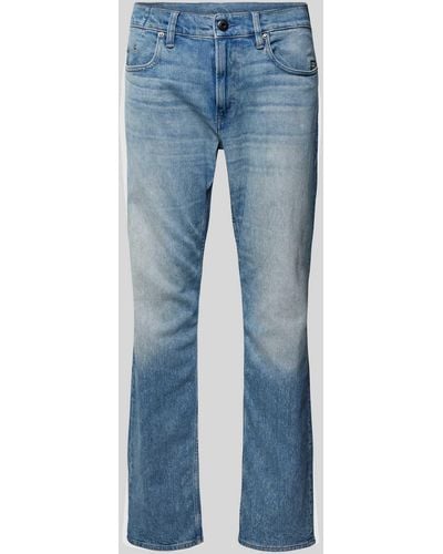 G-Star RAW Straight Fit Jeans mit Label-Patch Modell 'Mosa' - Blau