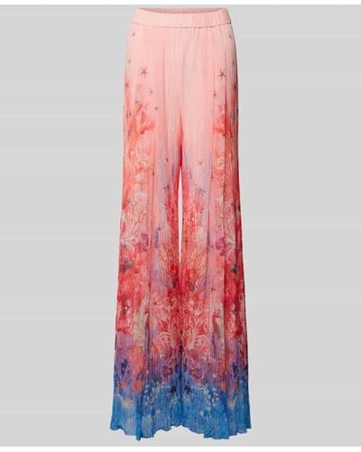 Marc Cain Wide Fit Hose mit Allover-Print - Pink