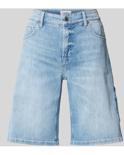 Cambio Regular Fit Korte Jeans Met Zakken Op De Pijp - Blauw