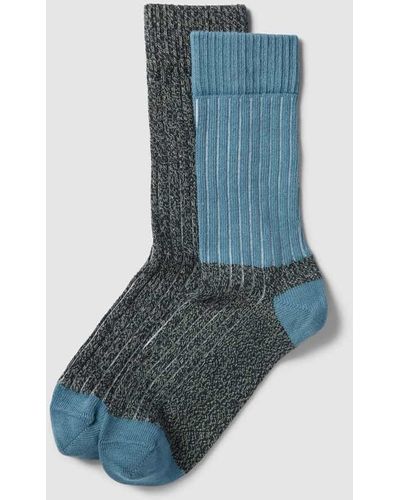 S.oliver Socken mit Label-Detail Modell 'Mouline' - Blau