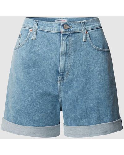 Tommy Hilfiger Plus Size Korte Jeans Met Stretch - Blauw