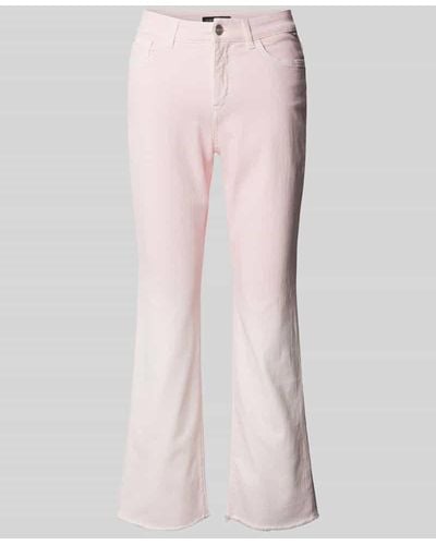 Marc Cain Bootcut Jeans mit ausgefransten Abschlüssen - Pink