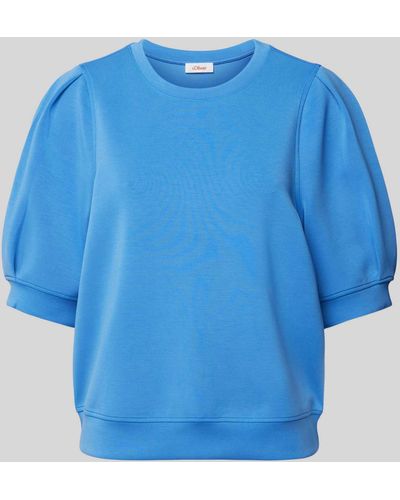 S.oliver Sweatshirt mit Puffärmeln Modell 'Peach' - Blau