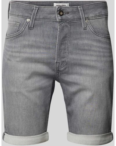 Jack & Jones Jeansshorts mit 5-Pocket-Design Modell 'RICK' - Grau