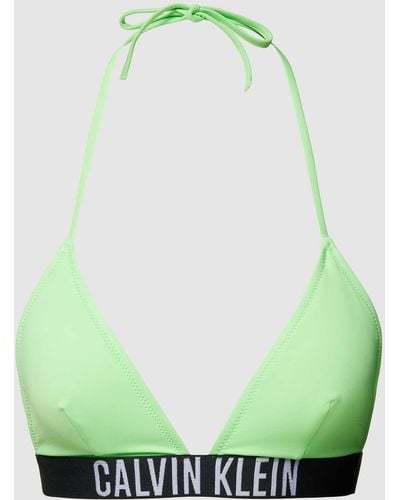 Calvin Klein Bikini-Oberteil mit elastischem Logo-Bund Modell 'INTENSE POWER' - Grün