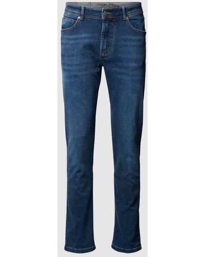 Christian Berg Men Straight Fit Jeans mit Brand-Detail - Blau