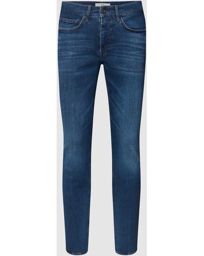 Brax Straight Fit Jeans im Used-Look Modell 'CHRIS' - Blau