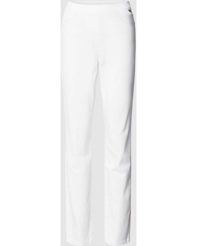 Marc Cain Straight Leg Jeans mit Label-Detail - Weiß