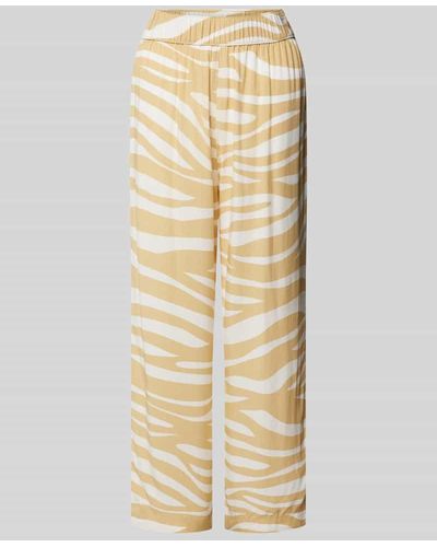 S.oliver Flared Stoffhose mit Allover-Muster - Natur